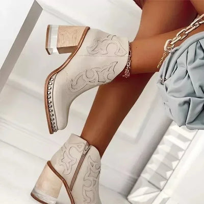 Dania - palmer Norwich Bottes en cuir brodées