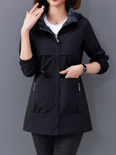 Kayleigh - Manteau à capuche élégant à double face avec poches pour femmes