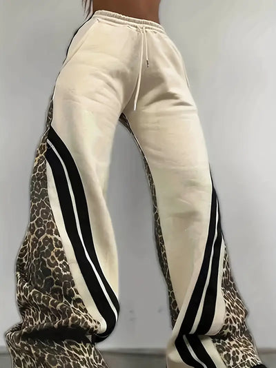 Allie - Pantalon large taille haute avec cordon de serrage
