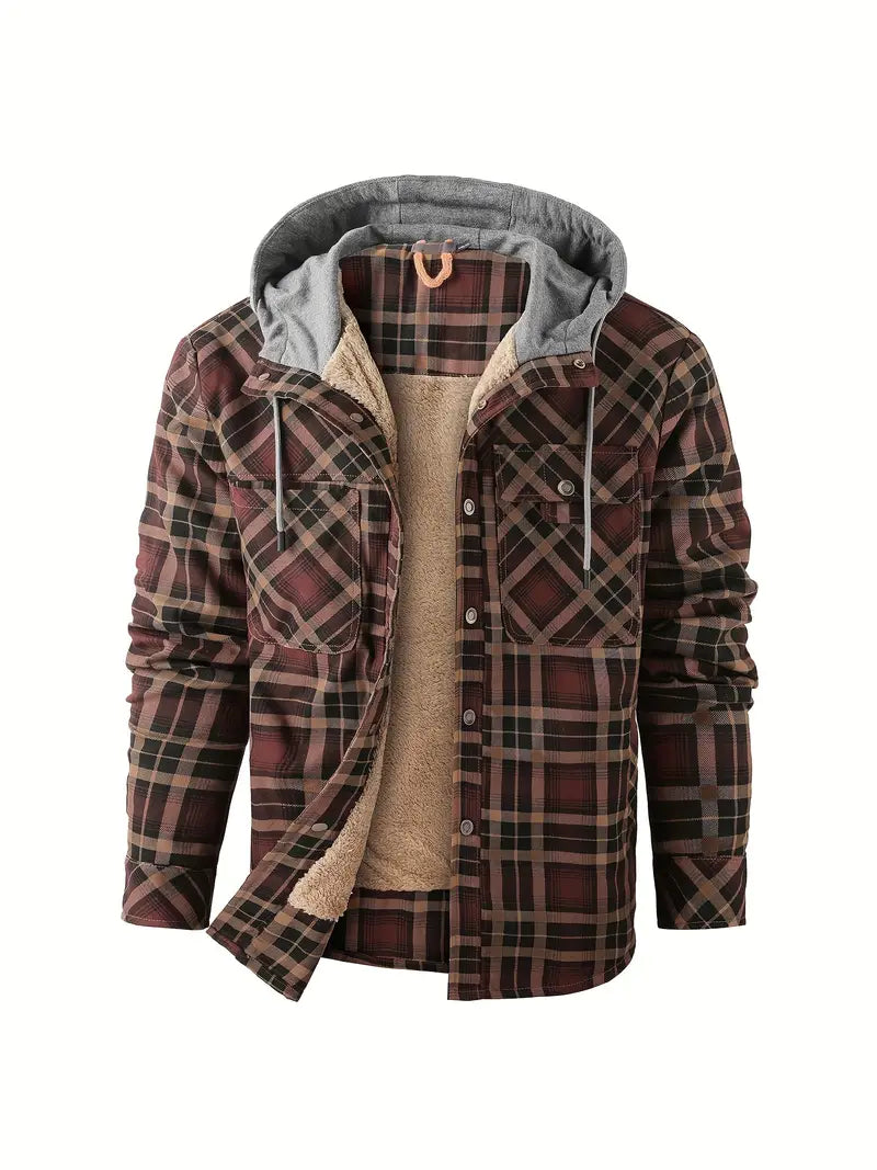 Orobong | Manteau Fleece à Carreaux pour Hommes