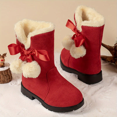 Zara - Bottes de neige en polaire chaudes pour filles avec semelle antidérapante