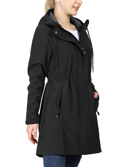 Amaia - Manteau long à capuche avec poches pour femme