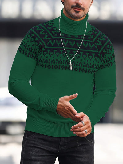 Kason - Classic Nordic Pull à col roulé pour hommes