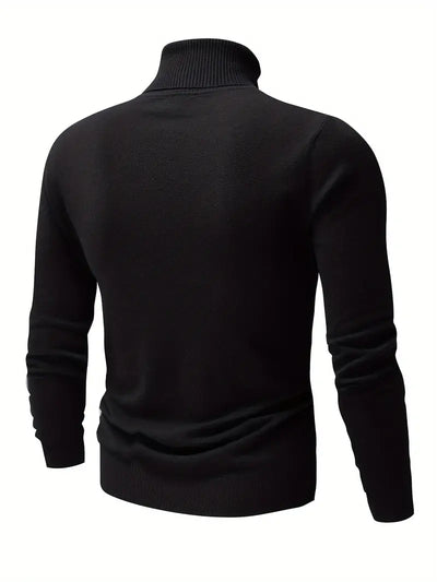 Ayaan - Pull à col de tortue et à manches longues de style classique pour hommes