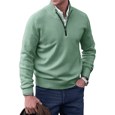 Osias - Pull décontracté avec fermeture éclair pour hommes