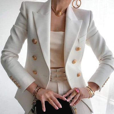 Annabelle - Blazer de costume boyfriend à manches longues et ouvertes