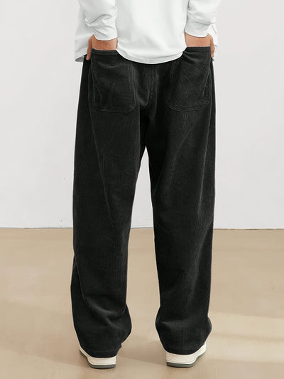 Iker - Pantalon en velours côtelé à poches pour hommes