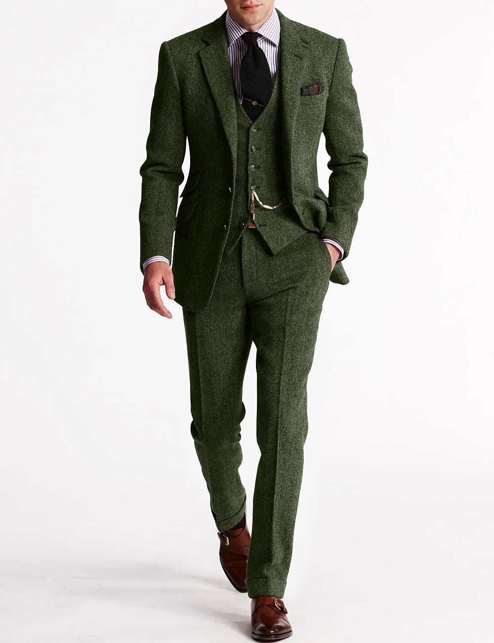 Brady - Costumes de smoking trois pièces en tweed traditionnel pour hommes