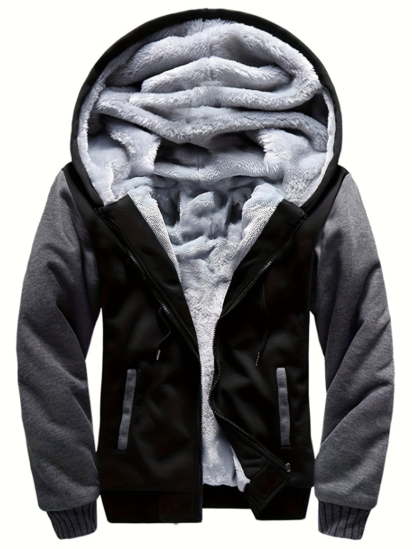 Veste Polaire Chaude à Capuche Décontractée pour Hommes