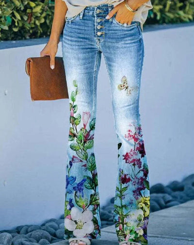 Yolotzin | Jeans fleuris tendance pour femmes
