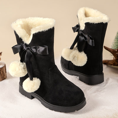 Zara - Bottes de neige en polaire chaudes pour filles avec semelle antidérapante