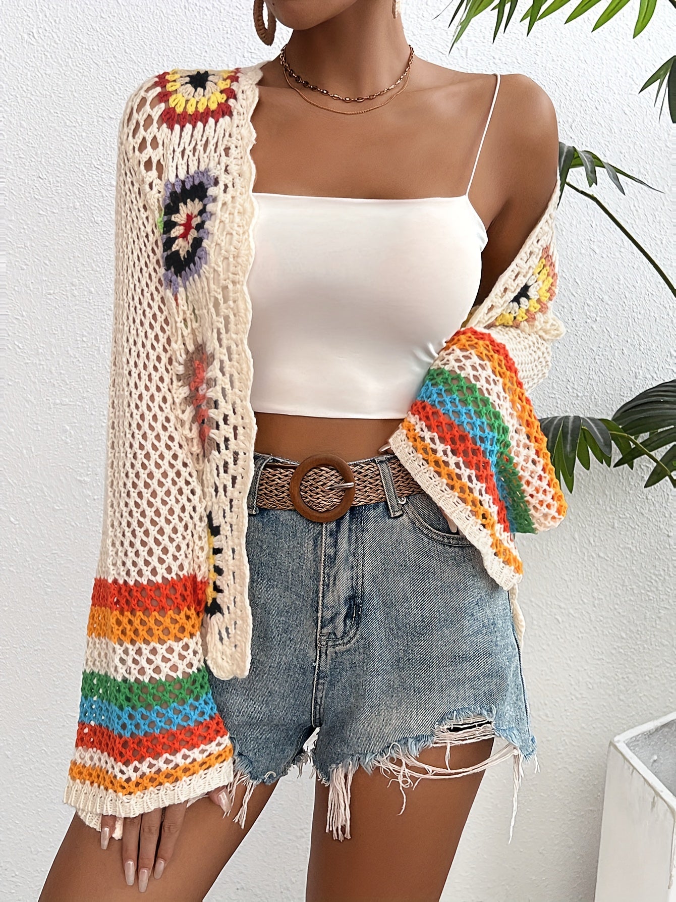 Veste en tricot crochetée pour le printemps et l'automne