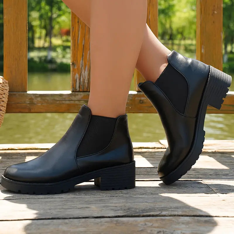 Amani - Confortable chunky chelsea boots pour femme