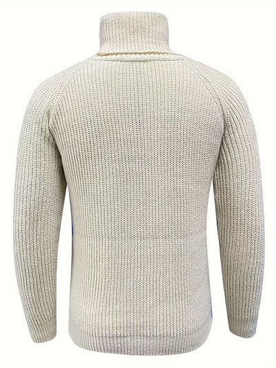 Allen - Pull à col roulé en laine tissée pour hommes