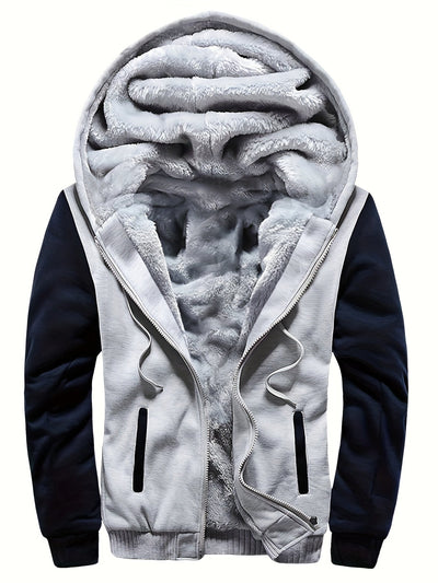 Veste Polaire Chaude à Capuche Décontractée pour Hommes