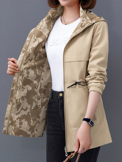 Kayleigh - Manteau à capuche élégant à double face avec poches pour femmes