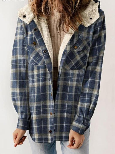 Capucine - Manteau à capuche en tissu écossais