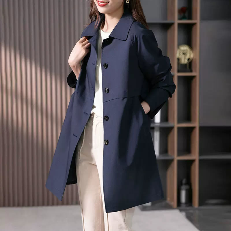 Vola | Trench-Coat de Printemps Mi-Long Ceinturé pour Femme