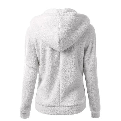 Veste d'hiver à capuche en polaire pour femmes