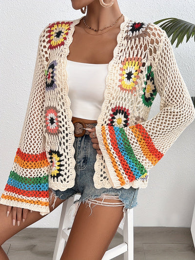 Veste en tricot crochetée pour le printemps et l'automne