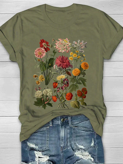 Doris - T-shirt vintage à imprimé floral pour femme
