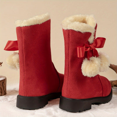 Zara - Bottes de neige en polaire chaudes pour filles avec semelle antidérapante