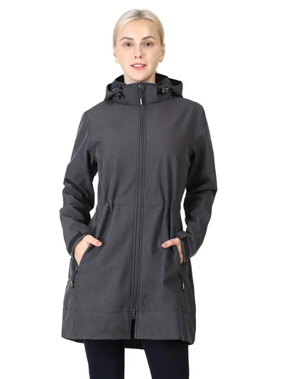 Lennox - Manteau long à capuche avec poches pour femmes