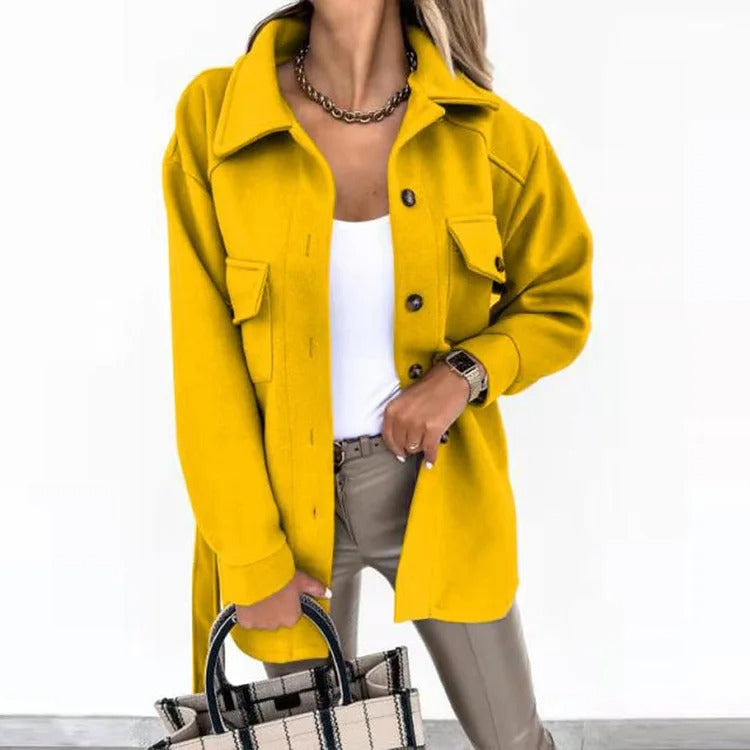 Emma - manteau d'été long, léger et coupe-vent en laine