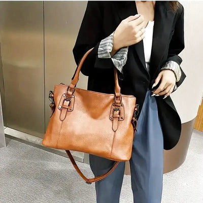 Danna - Sac à Main Grande Capacité Vintage en Cuir Souple avec Bandoulière