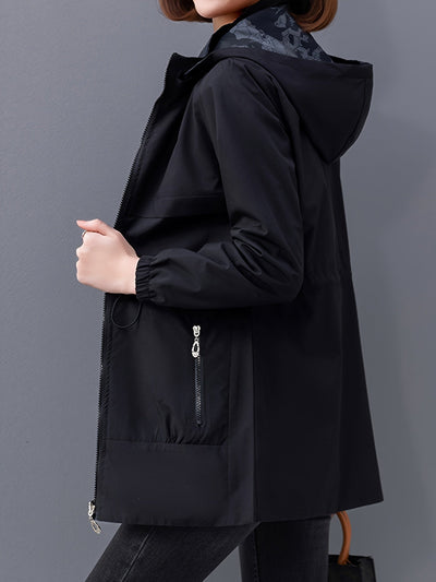 Kayleigh - Manteau à capuche élégant à double face avec poches pour femmes