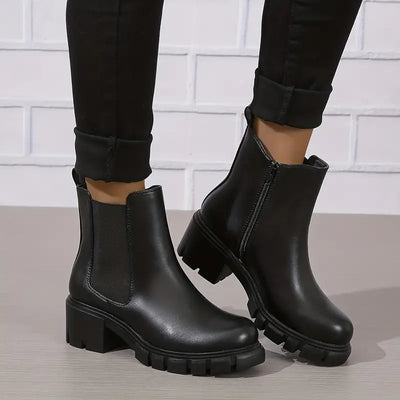 Hadassah - Bottes Chelsea confortables et épaisses pour femmes
