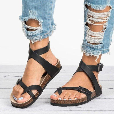 Elva - Sandales à boucle en faux cuir