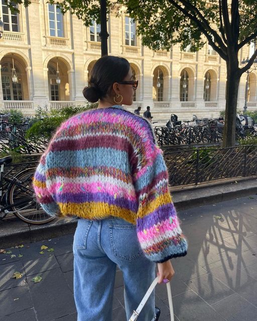Maya | Gilet Ouvert à Rayures pour Femmes
