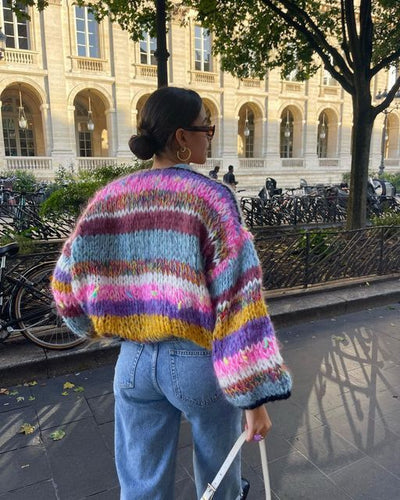 Maya | Gilet Ouvert à Rayures pour Femmes