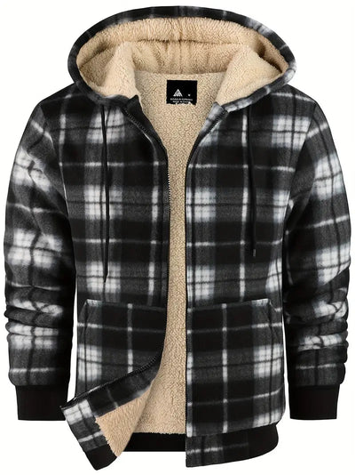 Veste d’hiver pour homme à motif carreaux parfaite pour un style tendance et confortable