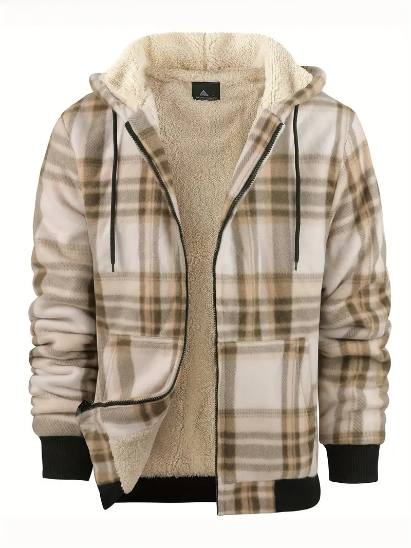 Veste d’hiver pour homme à motif carreaux parfaite pour un style tendance et confortable