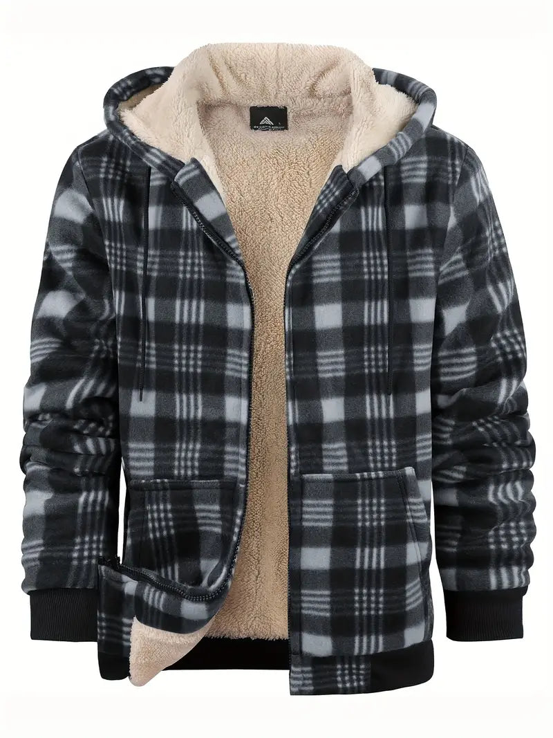 Veste d’hiver pour homme à motif carreaux parfaite pour un style tendance et confortable