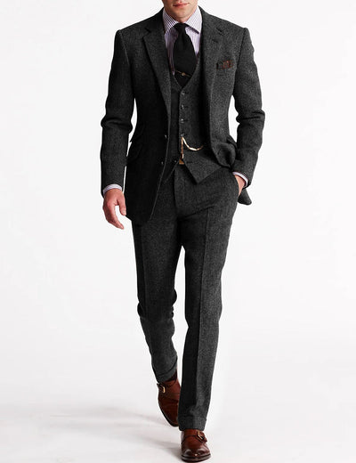 Brady - Costumes de smoking trois pièces en tweed traditionnel pour hommes