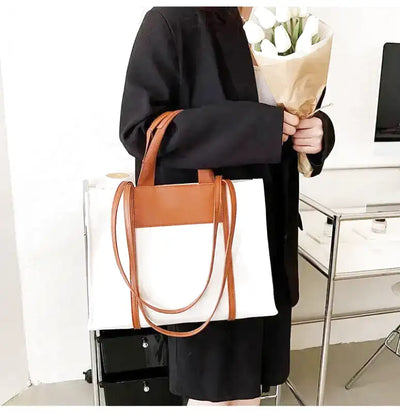 Elora - Sac à Main Cabas en Toile Bandoulière
