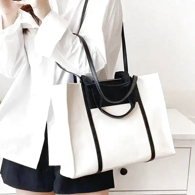 Elora - Sac à Main Cabas en Toile Bandoulière