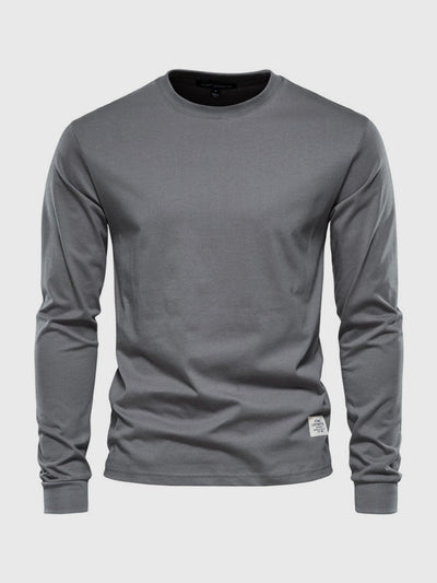 Hendrix - T-shirt en coton à manches longues et col rond pour homme