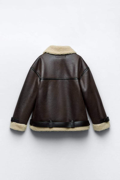 Nilam | Veste d'hiver en simili cuir pour femmes