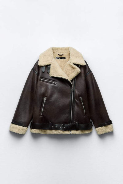 Nilam | Veste d'hiver en simili cuir pour femmes