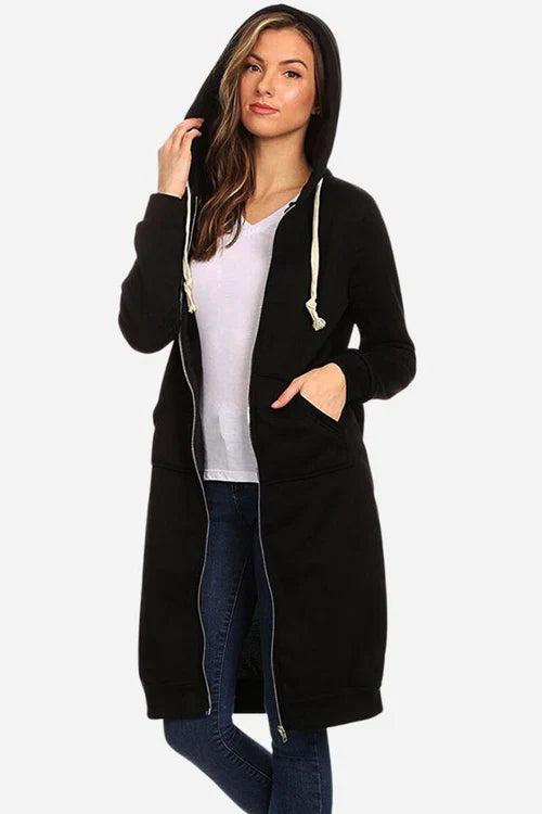 ALDA | Sweat à capuche long zippé