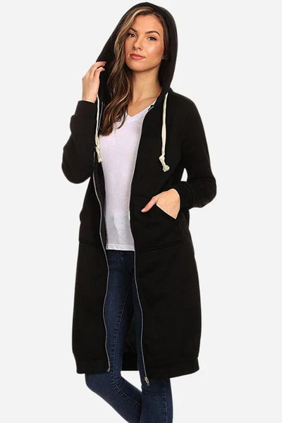 ALDA | Sweat à capuche long zippé