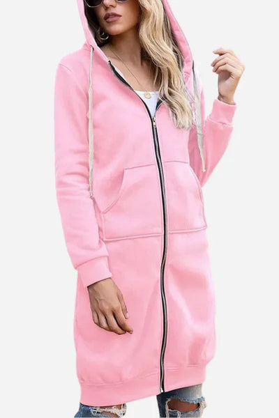 ALDA | Sweat à capuche long zippé