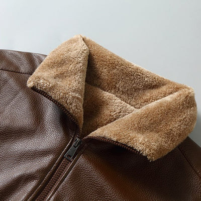 Lisette - Veste en cuir de luxe avec doublure en polaire