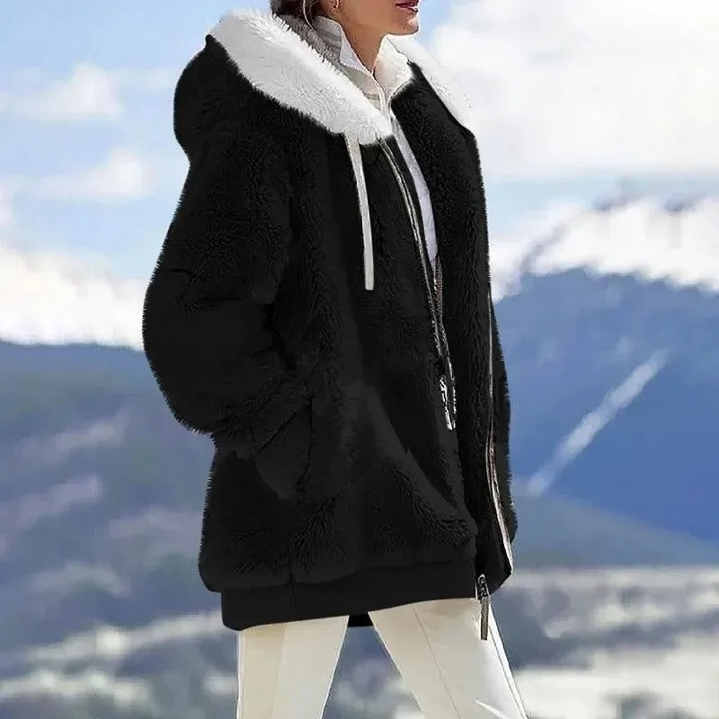 Veste polaire à capuche pour femmes