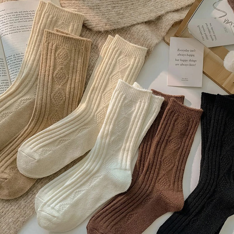 3 paires/ensemble Chaussettes en laine de cachemire pour femmes