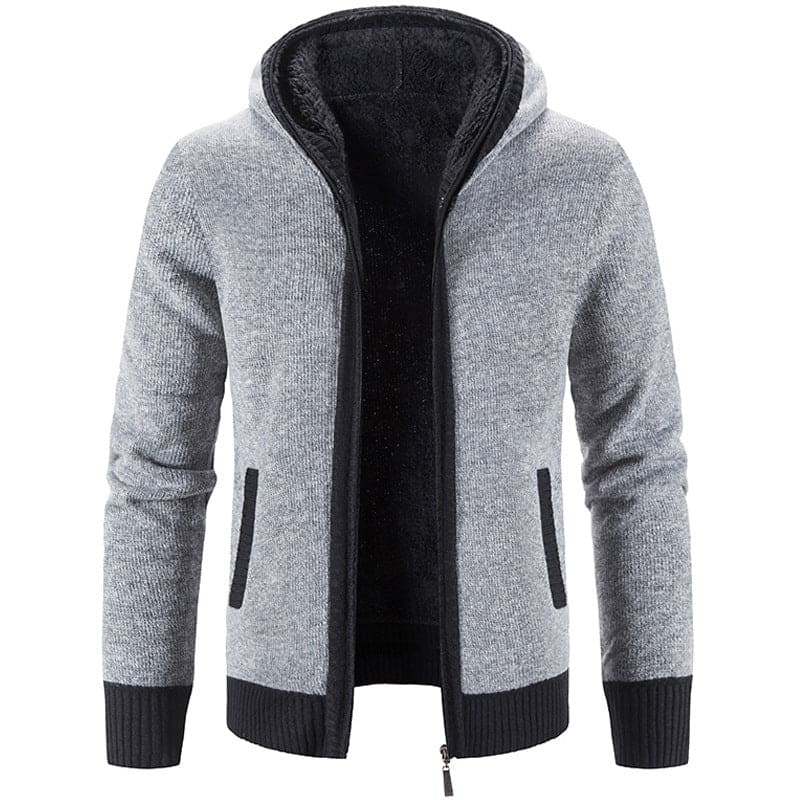 Jimena - Gilet homme en tricot épais avec fourrure et polaire